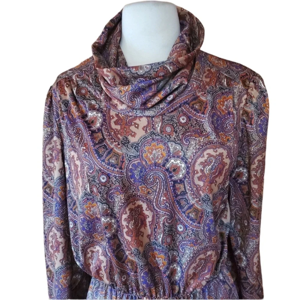Vintage Anthony Richards‎ Multi-Color, Cowl Neck Dr